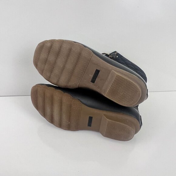 Sperry Saltwater Quilted Duck Boot Black Size 7 M Waterproof Rain Snow - Picture 5 of 8